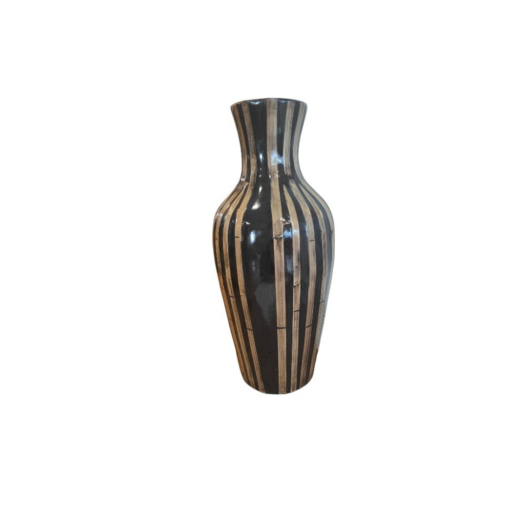 Zulu Bamboo Vase - Black & Natural image 0